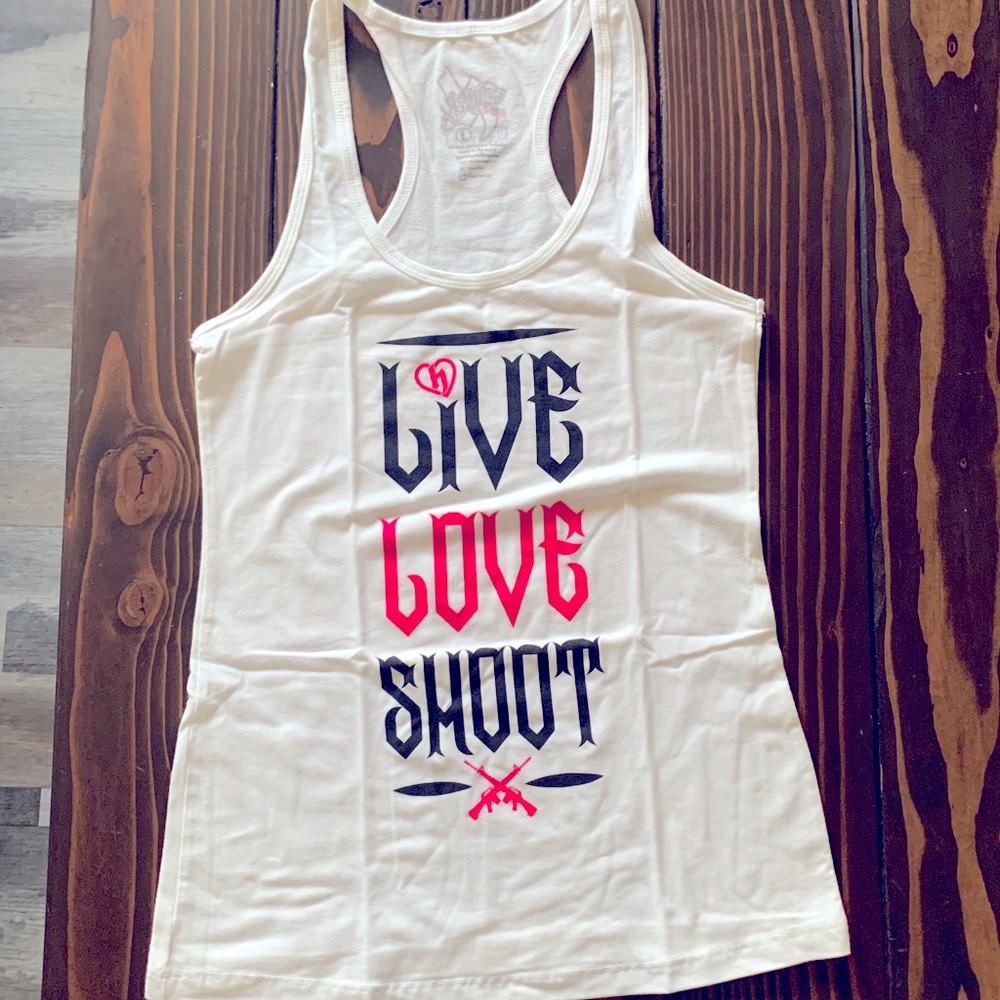 Woman’s Hostility Racer Back Tank.